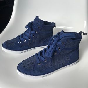 Coach Blue Suede Sneakers - Brand New!